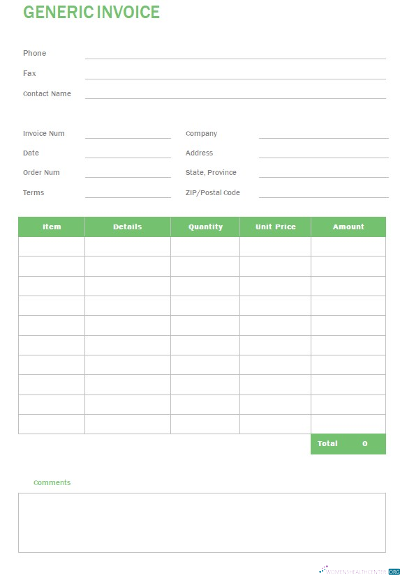 Download Free Generic Invoice Photoshop template
